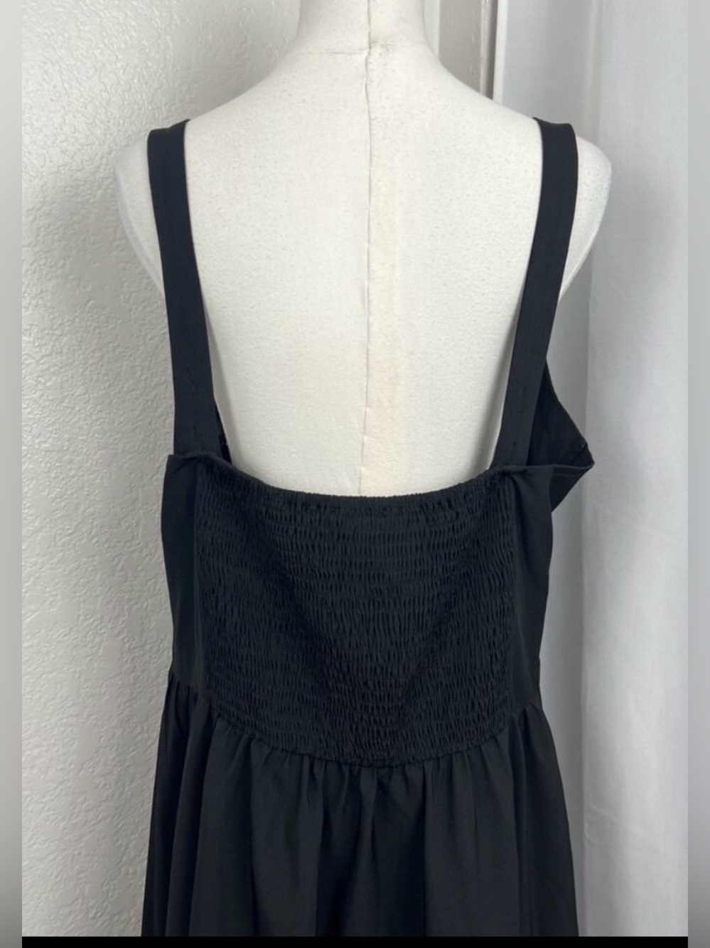SCARLET DARKNESS Sleeveless wide V neck Black HiLow Midi Goth Buckles Ruffle hem - Picture 8 of 14
